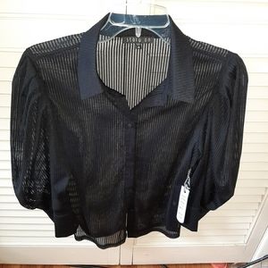Story On- Sheer Up Button Down Shirt